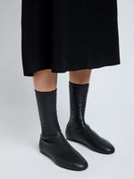 Tee Sock Boots in Faux Leather