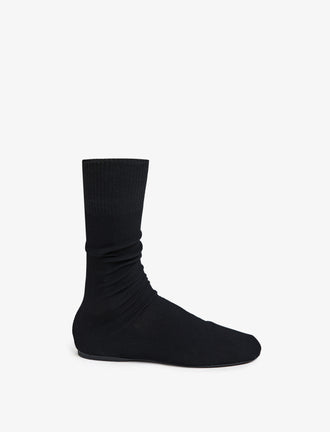 Side image of Tee Knit Sock Boots in black