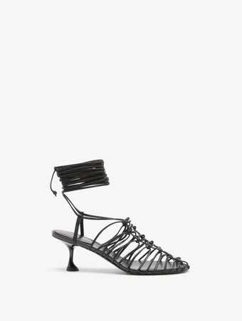 Proenza Schouler Front image of Tee Knot Sandals In Nappa in Black