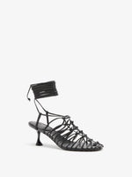 Proenza Schouler 3/4 Front image of Tee Knot Sandals In Nappa in Black