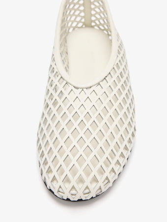 Proenza Schouler Still Life Detail Image of Tee Perforated Ballerina Flats In Ivory