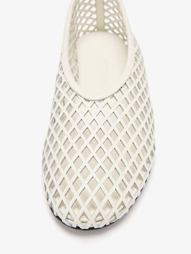 Proenza Schouler Still Life Detail Image of Tee Perforated Ballerina Flats In Ivory