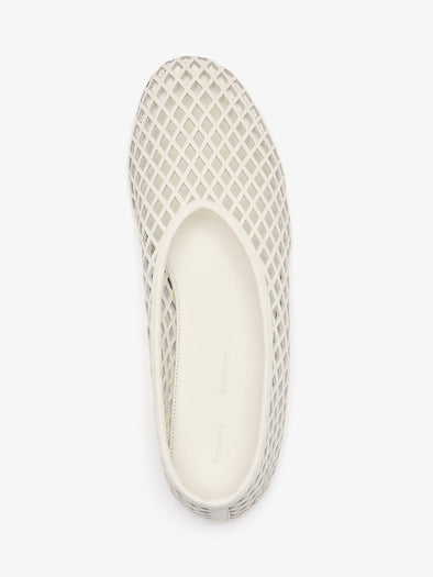 Proenza Schouler Still Life Aerial Image of Tee Perforated Ballerina Flats In Ivory
