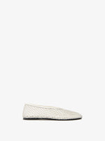 Proenza Schouler Still Life Front Image of Tee Perforated Ballerina Flats In Ivory
