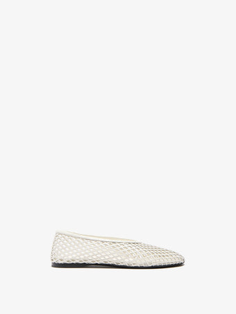Proenza Schouler Still Life Front Image of Tee Perforated Ballerina Flats In Ivory
