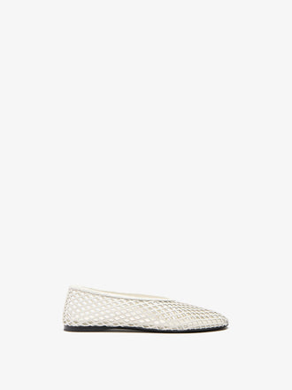 Proenza Schouler Still Life Front Image of Tee Perforated Ballerina Flats In Ivory