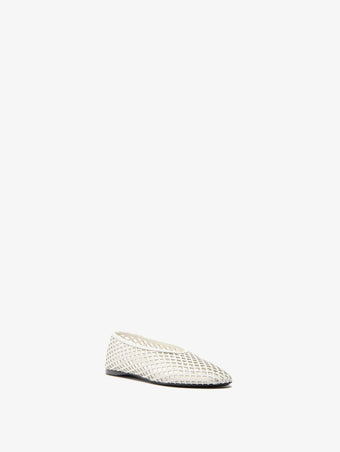 Proenza Schouler Still Life Side Image of Tee Perforated Ballerina Flats In Ivory