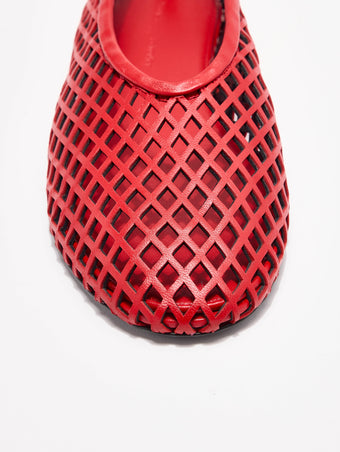 Proenza Schouler Detail image of Tee Perforated Ballerina Flats in red