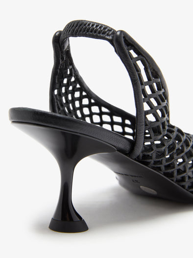 Proenza Schouler 3/4 Detail image of Tee Perforated Slingback Pumps in Nappa in Black