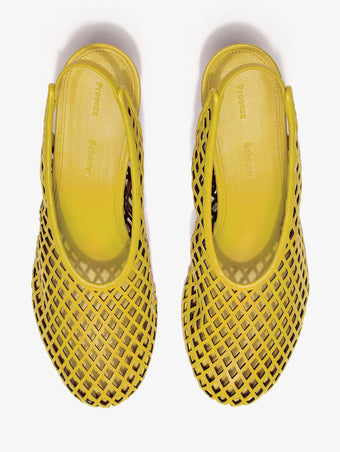 Proenza Schouler Aerial image of Tee Perforated Slingback Pumps in Nappa in canary