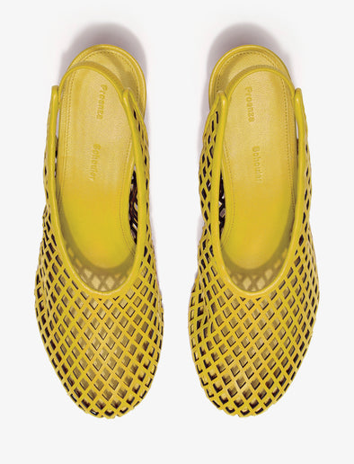 Proenza Schouler Aerial image of Tee Perforated Slingback Pumps in Nappa in canary