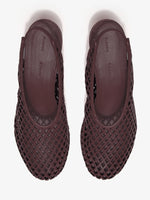Proenza Schouler Aerial image of Tee Perforated Slingback Pumps in Nappa in Currant