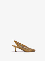 Proenza Schouler Front image of Tee Perforated Slingback Pumps in Nappa in Mud