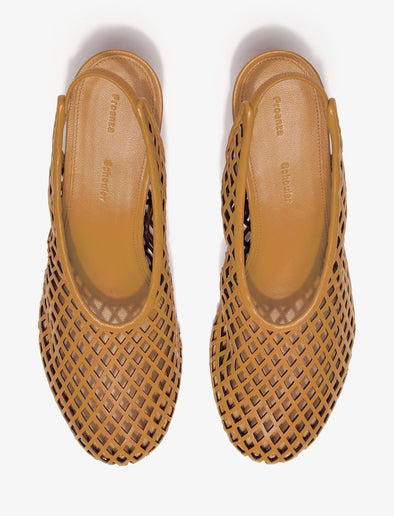 Proenza Schouler Aerial of Tee Perforated Slingback Pumps in Nappa in Mud
