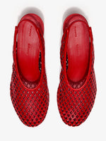 Aerial image of Tee Perforated Slingback Pumps in red
