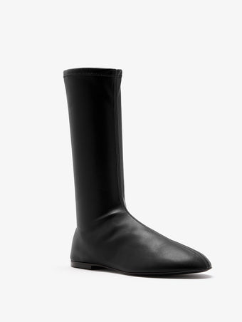Proenza Schouler 3/4 Front image of Tee Stretch Flat Boots in Black