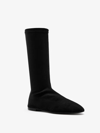 Proenza Schouler 3/4 Front image of Tee Stretch Flat Boot in Black