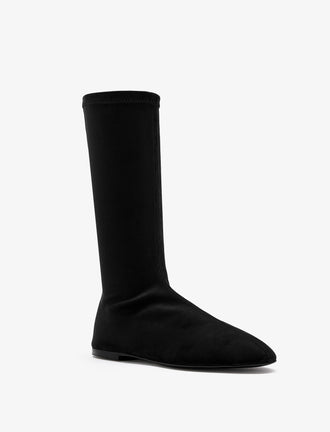 Proenza Schouler 3/4 Front image of Tee Stretch Flat Boot in Black