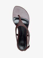 Proenza Schouler Aerial image of Tee Thong Sandals in Nappa in Chocolate