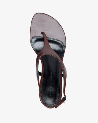 Proenza Schouler Aerial image of Tee Thong Sandals in Nappa in Chocolate