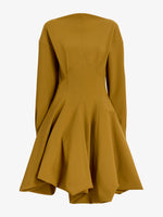 Proenza Schouler Still life image of model wearing Tiana Dress in Bi Stretch Cotton Nylon in Fatigue