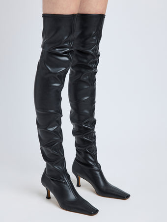 Proenza Schouler image of model wearing Trap Over The Knee Boots - 60MM in black