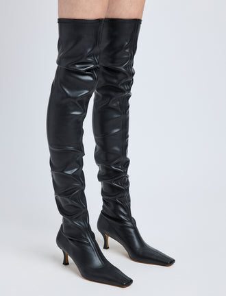 Proenza Schouler image of model wearing Trap Over The Knee Boots - 60MM in black