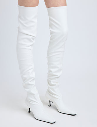 Proenza Schouler image of model wearing Trap Over The Knee Boots - 60mm in white