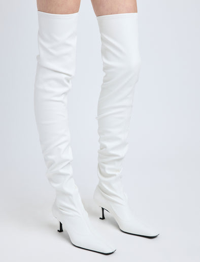 Proenza Schouler image of model wearing Trap Over The Knee Boots - 60mm in white