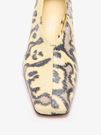 Proenza Schouler Still Life detail Image of the Trap Pumps in Embossed Python in Resin Multi