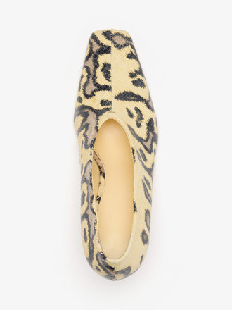 Proenza Schouler Still Life aerial Image of the Trap Pumps in Embossed Python in Resin Multi