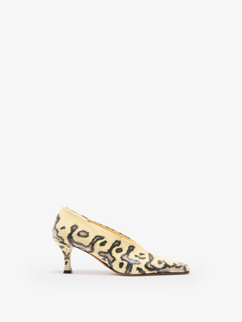 Proenza Schouler Still Life Front Image of the Trap Pumps in Embossed Python in Resin Multi