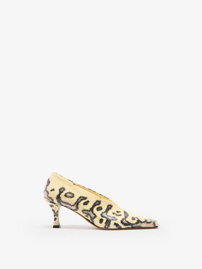 Proenza Schouler Still Life Front Image of the Trap Pumps in Embossed Python in Resin Multi