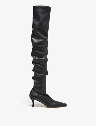 Proenza Schouler side image of Trap Over The Knee Boots - 60MM in black