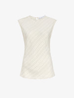 Proenza Schouler Still Life image of Trina Top in Woven Stripe Flou in Chalk/Black