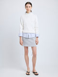 Proenza Schouler Front full length image of model wearing Lawson Skirt in Tweed in Off White