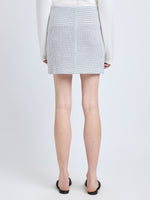 Proenza Schouler Back cropped image of model wearing Lawson Skirt in Tweed in Off White