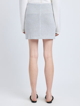 Proenza Schouler Back cropped image of model wearing Lawson Skirt in Tweed in Off White