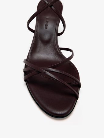 Proenza Schouler Still Life Detail Image of Uma Ankle Strap Sandals in Currant