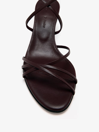 Proenza Schouler Still Life Detail Image of Uma Ankle Strap Sandals in Currant