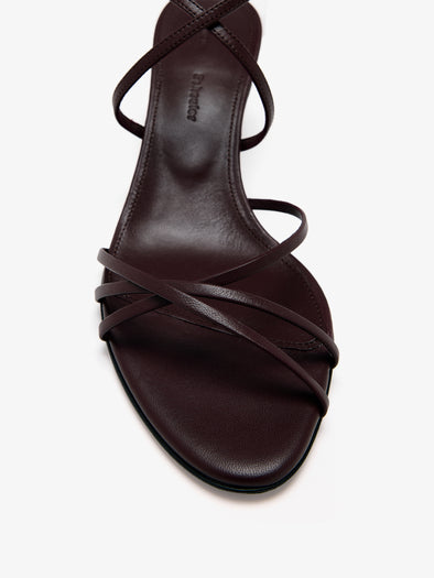 Proenza Schouler Still Life Detail Image of Uma Ankle Strap Sandals in Currant