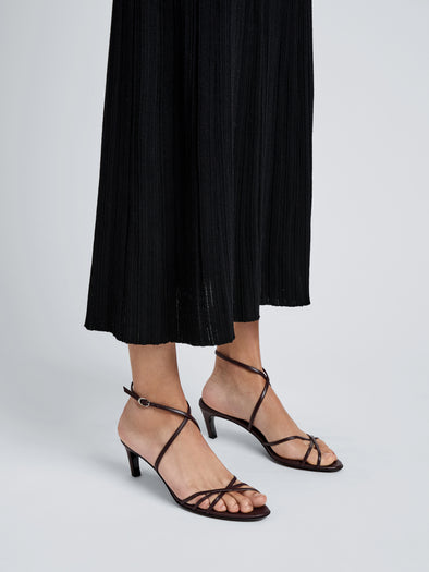 Proenza Schouler On Model Image of Uma Ankle Strap Sandals in Currant