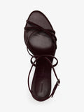 Proenza Schouler Still Life Aerial Image of Uma Ankle Strap Sandals in Currant