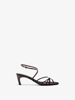 Proenza Schouler Still Life Front Image of Uma Ankle Strap Sandals in Currant