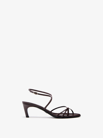 Proenza Schouler Still Life Front Image of Uma Ankle Strap Sandals in Currant