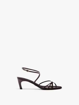 Proenza Schouler Still Life Front Image of Uma Ankle Strap Sandals in Currant