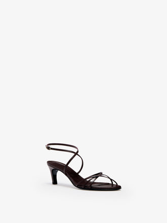 Proenza Schouler Still Life Side Image of Uma Ankle Strap Sandals in Currant