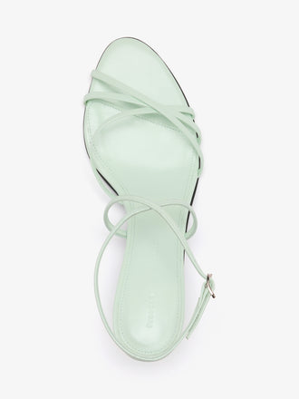 Proenza Schouler Still Life Aerial Image of Uma Ankle Strap Sandals in Mint