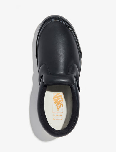 Aerial image of Vans x Proenza Schouler Puffy Slip-On Shoes in black
