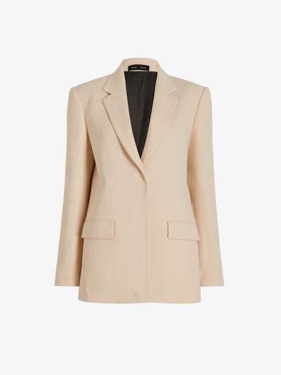 Proenza Schouler Still Life Image of VESSA JACKET IN STRETCH WOOL CREPE in Macadamia
